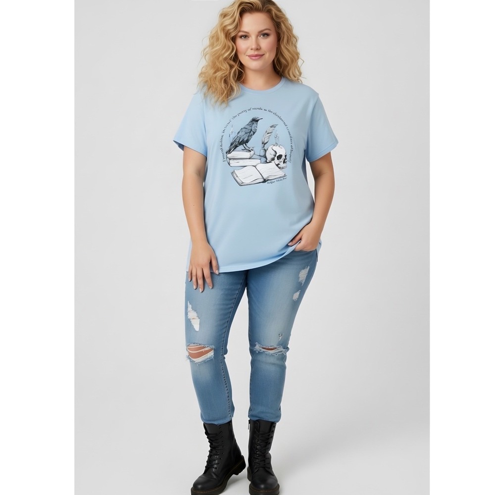 TORRID "Edgar Allen Poe" Classic Heritage Jersey Crew Tee NWT Size 3X - Picture 5 of 10